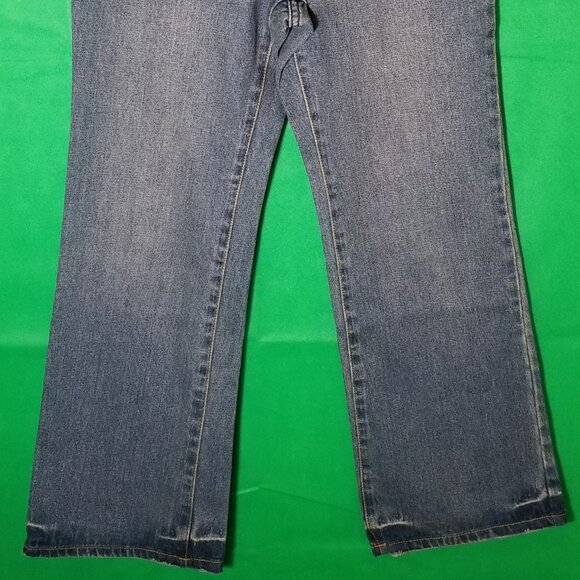 OP Jeans Youth 14 Bootcut Blue Baggy Fit Denim Wide Leg Skater Y2K Retro Vintage - Picture 4 of 10